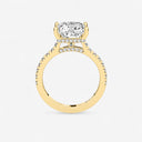 Princess Hidden Halo Side Stone Engagement Ring
