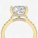 Princess Hidden Halo Side Stone Engagement Ring