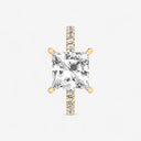 Princess Hidden Halo Side Stone Engagement Ring