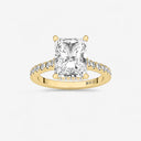 Radiant Hidden Halo Side Stone Engagement Ring