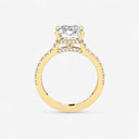 Radiant Hidden Halo Side Stone Engagement Ring