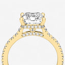 Radiant Hidden Halo Side Stone Engagement Ring