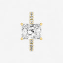 Radiant Hidden Halo Side Stone Engagement Ring