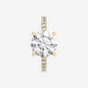 Round Hidden Halo Side Stone Engagement Ring