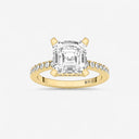 Asscher Hidden Halo Pave Engagement Ring