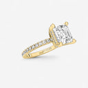 Asscher Hidden Halo Pave Engagement Ring