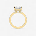 Asscher Hidden Halo Pave Engagement Ring