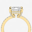 Asscher Hidden Halo Pave Engagement Ring