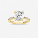 Cushion Hidden Halo Pave Engagement Ring