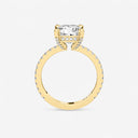 Cushion Hidden Halo Pave Engagement Ring