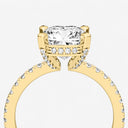 Cushion Hidden Halo Pave Engagement Ring