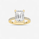 Emerald Hidden Halo Pave Engagement Ring
