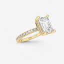 Emerald Hidden Halo Pave Engagement Ring