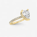 Heart Hidden Halo Pave Engagement Ring
