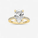 Pear Hidden Halo Pave Engagement Ring