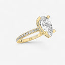 Pear Hidden Halo Pave Engagement Ring