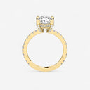 Pear Hidden Halo Pave Engagement Ring