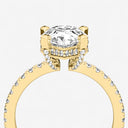 Pear Hidden Halo Pave Engagement Ring