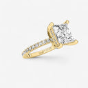 Princess Hidden Halo Pave Engagement Ring