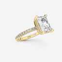 Radiant Hidden Halo Pave Engagement Ring