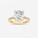 Round Hidden Halo Pave Engagement Ring