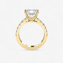 Asscher Split Prong Side Stone Engagement Ring