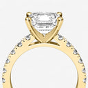 Asscher Split Prong Side Stone Engagement Ring
