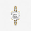 Asscher Split Prong Side Stone Engagement Ring
