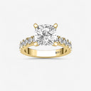 Cushion Split Prong Side Stone Engagement Ring