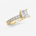 Cushion Split Prong Side Stone Engagement Ring