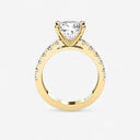 Cushion Split Prong Side Stone Engagement Ring