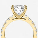 Cushion Split Prong Side Stone Engagement Ring