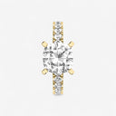 Cushion Split Prong Side Stone Engagement Ring