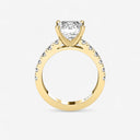 Emerald Split Prong Side Stone Engagement Ring