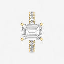 Emerald Split Prong Side Stone Engagement Ring