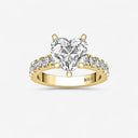 Heart Split Prong Side Stone Engagement Ring