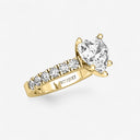 Heart Split Prong Side Stone Engagement Ring