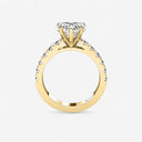 Heart Split Prong Side Stone Engagement Ring