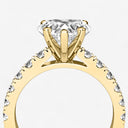 Heart Split Prong Side Stone Engagement Ring