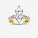 Marquise Split Prong Side Stone Engagement Ring