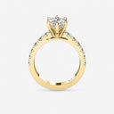 Marquise Split Prong Side Stone Engagement Ring