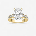 Oval Split Prong Side Stone Engagement Ring