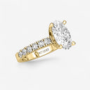 Oval Split Prong Side Stone Engagement Ring