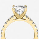 Oval Split Prong Side Stone Engagement Ring