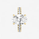 Oval Split Prong Side Stone Engagement Ring