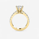 Pear Split Prong Side Stone Engagement Ring