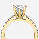 Pear Split Prong Side Stone Engagement Ring