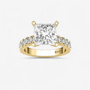 Princess Split Prong Side Stone Engagement Ring