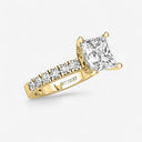 Princess Split Prong Side Stone Engagement Ring