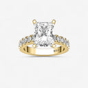 Radiant Split Prong Side Stone Engagement Ring